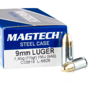 1000 Rounds of 9mm Ammo by Magtech Steel - 115gr FMJ STEEL CASES for sale