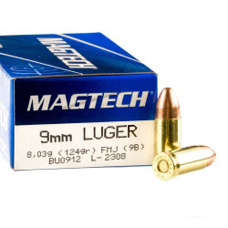 1000 Rounds of 9mm Ammo by Magtech - 124gr FMJ for sale