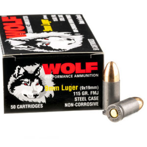 1000 Rounds of 9mm Ammo by Wolf Performance (Steel Case) - 115gr FMJ for sale